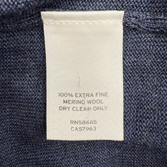 Nordstrom Mens Pullover Sweater 100% Extra Fine Merino Wool Long Sleeve Blue XXL - Picture 6 of 10
